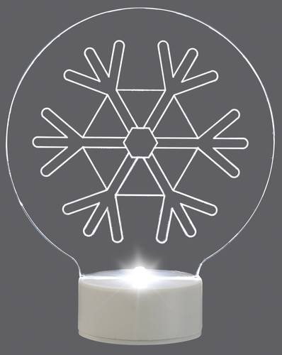 Polarlite LBA-51-008 Acryl-Figur Schneeflocke Kaltweiß LED Transparent von Polarlite