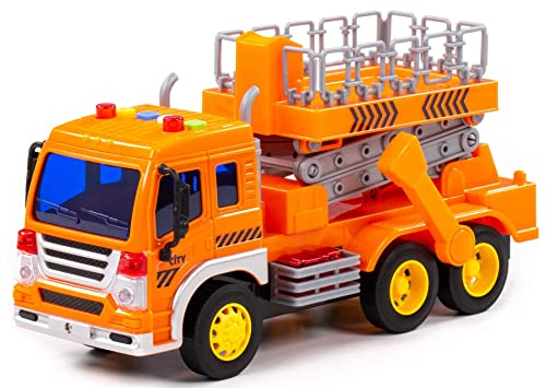 Hebebühne LKW Kinder Spielzeug City orange Schwungrad Fahrzeug mit Licht Sound von Polesie
