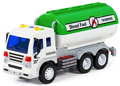 Kraftstoff-Tankwagen LKW Kinder Spielzeug City grün Schwungrad mit Licht Sound von Polesie