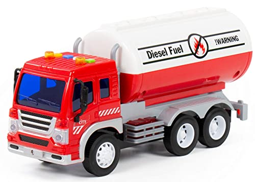 Kraftstoff-Tankwagen LKW Kinder Spielzeug City rot Schwungrad mit Licht Sound von Polesie