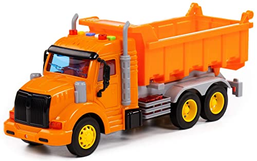Muldenkipper LKW Kinder Spielzeug Profi orange Schwungrad Fahrzeug von Polesie