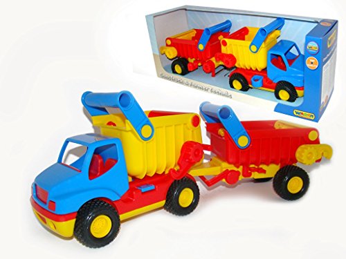 Wader Quality Toys ConsTruck Muldenkipper mit Kippanhänger (im Schaukarton) von Wader Quality Toys