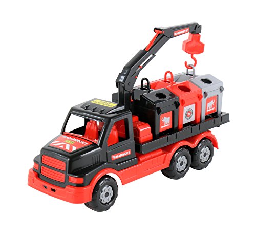 Polesie MAMMOET Müllwagen mit Ladekran Containern LKW Lastwagen Recycling Truck von Polesie