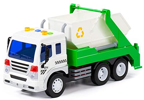 Polesie Container LKW Kinder Spielzeug City grün Schwungrad Fahrzeug mit Licht Sound Polesie Container LKW Kinder Spielzeug City grün Schwungrad Fahrzeug mit Licht Sound von Polesie