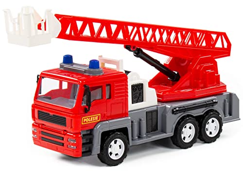 Polesie Feuerwehr LKW Kinder Spielzeug Drehleiter DL Special Schwungrad Einsatz Fahrzeug von Polesie