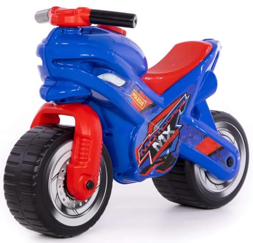 Polesie Motorrad Rutscher MX-ON Kinder Fahrzeug Laufrad Lauflernrad blau von Polesie