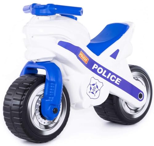 Polesie Polizei Motorrad Rutscher MX-ON Kinder Fahrzeug Laufrad Lauflernrad weiß blau von Polesie