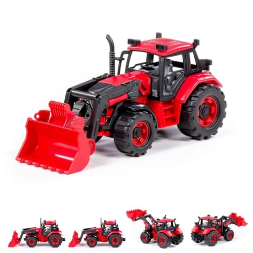 Polesie Spielzeug Traktor Radlader 91864 Frontlader, Schwungantrieb, Trecker, Farben:rot von Polesie