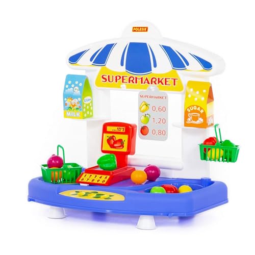 Polesie Supermarkt Mini Discounter Tischkaufladen m. Zubehör Kaufladen Kaufmannsladen +3J von Polesie