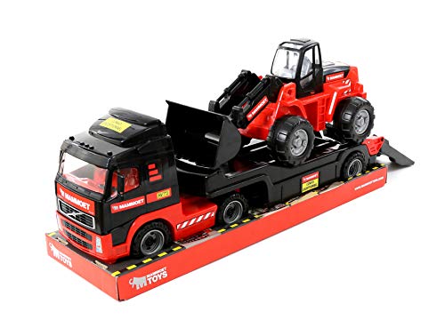 MAMMOET VOLVO Tieflader LKW m. Schaufellader Radlader Raupe Baustellen Fahrzeug MAMMOET VOLVO Tieflader LKW m. Schaufellader Radlader Raupe Baustellen Fahrzeug von Polesie