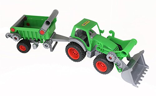Polesie Wader Farmer Technic Traktor mit Frontlader & Anhänger, geeignet ab 1 Jahr I Bewegliche Teile I Sicher & Robust I Entwicklungsfördernd von Polesie