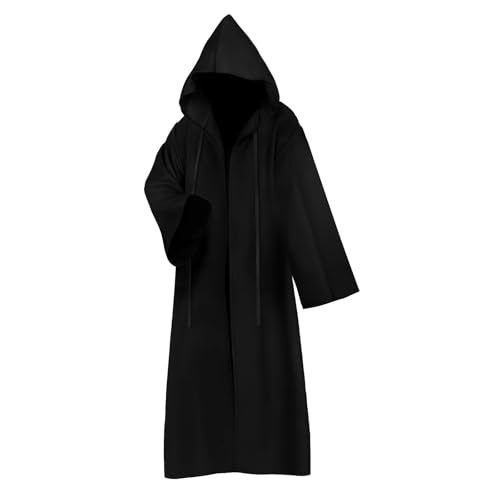 Pollen Uni Kapuzenumhang für Erwachsene, Umhang mit Ärmeln für Halloween, Fasching, Party, Cosplay, Kostüm, Uniform, schwarzer Umhang für Damen und Herren, Größe M, 145 cm Pollen Uni Kapuzenumhang für Erwachsene, Umhang mit Ärmeln für Halloween, Fasching, Party, Cosplay, Kostüm, Uniform, schwarzer Umhang für Damen und Herren, Größe M, 145 cm von Pollen