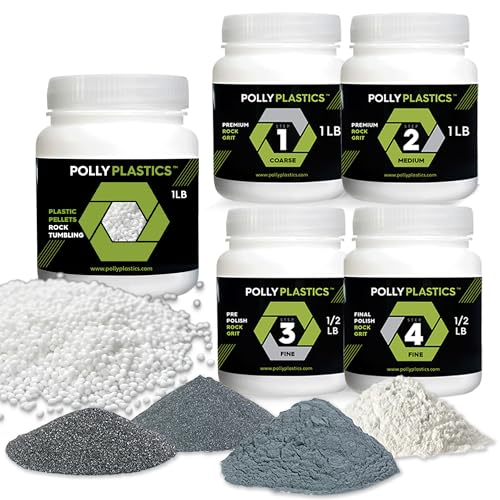 Polly Plastics Rock Tumbler Tumbling Media Grit Kit in Heavy Duty Resealable Bags von Polly Plastics