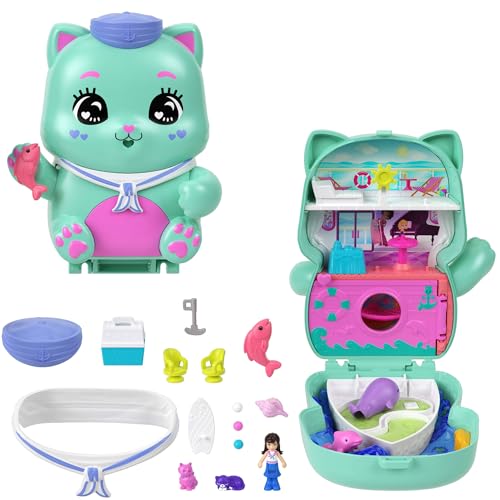 Polly Pocket Puppen und Spielset, Pony-Rodeo-Schatulle, Spielzeug für unterwegs mit 1 kleinen Puppe, Pferdchen, Zubehör für Mode und Essen, JCR39 Polly Pocket Puppen und Spielset, Pony-Rodeo-Schatulle, Spielzeug für unterwegs mit 1 kleinen Puppe, Pferdchen, Zubehör für Mode und Essen, JCR39 von Polly Pocket