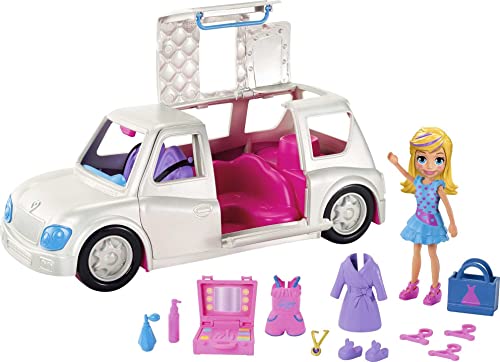 Polly Pocket GDM19 - Modespaß Limousine mit Make-up und Modezubehör, Puppen Spielzeug ab 4 Jahren, Mehrfarbig von Polly Pocket