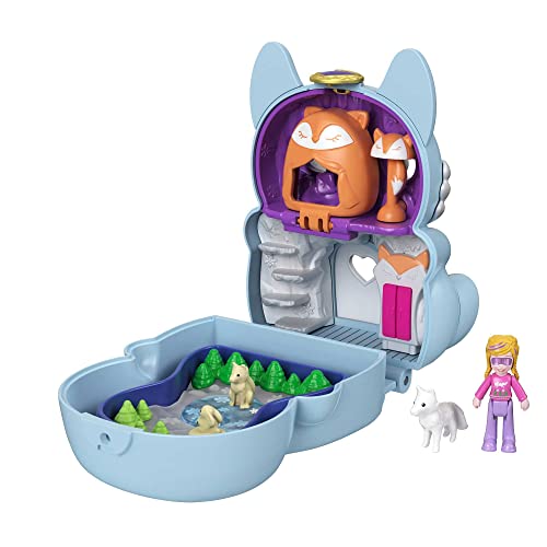 Polly Pocket GTM57 - Drehspaß-Schatulle Fuchs, mit 1 kleine Polly-Puppe, 1 Fuchsfigur und versteckten Überraschungen, tolles Geschenk für Kinder ab 4 Jahren von Polly Pocket