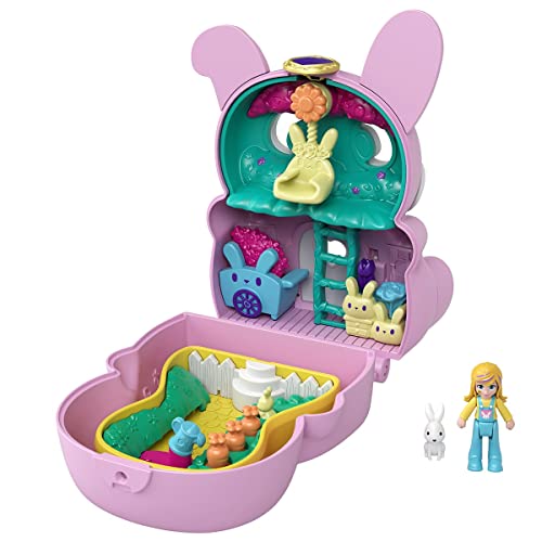 Polly Pocket GTM60 - Drehspaß-Schatulle Hase, zwei Spieloberflächen durch Umklappfunktion, Hasenfigur, Spielzeug ab 4 Jahren Polly Pocket GTM60 - Drehspaß-Schatulle Hase, zwei Spieloberflächen durch Umklappfunktion, Hasenfigur, Spielzeug ab 4 Jahren von Polly Pocket