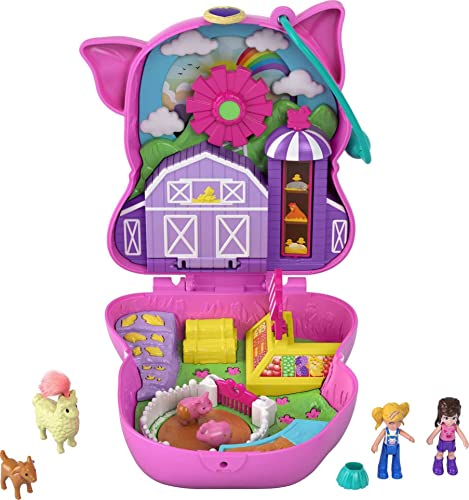 Polly Pocket GTN16 - Schweinchen-Bauernhof Schatulle, Bauernhof-Design, kleine Polly Puppe & Freundin, 2 Tierfiguren, Überraschungseffekte, Spielzeug Geschenk für Kinder ab 4 Jahren Polly Pocket GTN16 - Schweinchen-Bauernhof Schatulle, Bauernhof-Design, kleine Polly Puppe & Freundin, 2 Tierfiguren, Überraschungseffekte, Spielzeug Geschenk für Kinder ab 4 Jahren von Polly Pocket