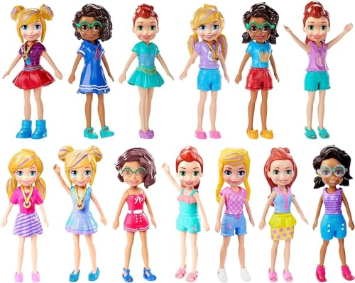 Polly Pocket Große Figur 7 cm mit trendigem Outfit, Polly, Shani oder Lila, zufälliges Modell, Kinderspielzeug, FWY19 von Polly Pocket