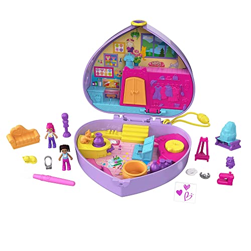 Polly Pocket HGT15 - Kunst-Atelier Spielset, Schatulle mit Micro Shani-Puppe und Freundin, inklusive Pinsel und 12 weitere Zubehör-Teilen und Trage-Riemen, Spielzeug für Kinder ab 4 Jahren Polly Pocket HGT15 - Kunst-Atelier Spielset, Schatulle mit Micro Shani-Puppe und Freundin, inklusive Pinsel und 12 weitere Zubehör-Teilen und Trage-Riemen, Spielzeug für Kinder ab 4 Jahren von Polly Pocket