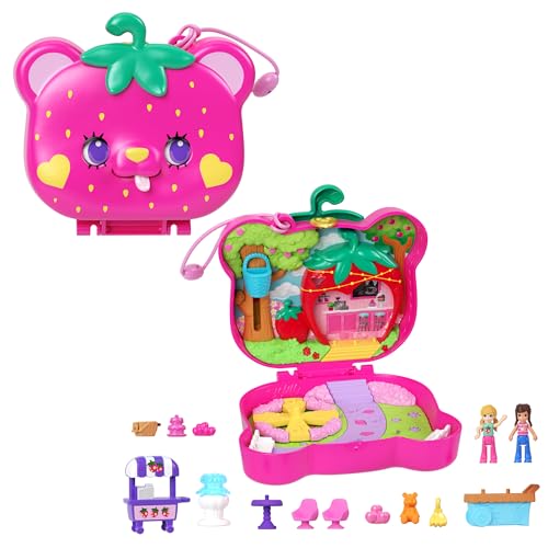 Polly Pocket Erdbeer Bärchen Schatulle - inklusive 2 Puppen, 12 Accessoires und 5 Motiven zum Geschichtenerzählen drehbare Augen und tollem Garten-Spielplatz, für Kinder ab 4 Jahren, HRD35 Polly Pocket Erdbeer Bärchen Schatulle - inklusive 2 Puppen, 12 Accessoires und 5 Motiven zum Geschichtenerzählen drehbare Augen und tollem Garten-Spielplatz, für Kinder ab 4 Jahren, HRD35 von Polly Pocket