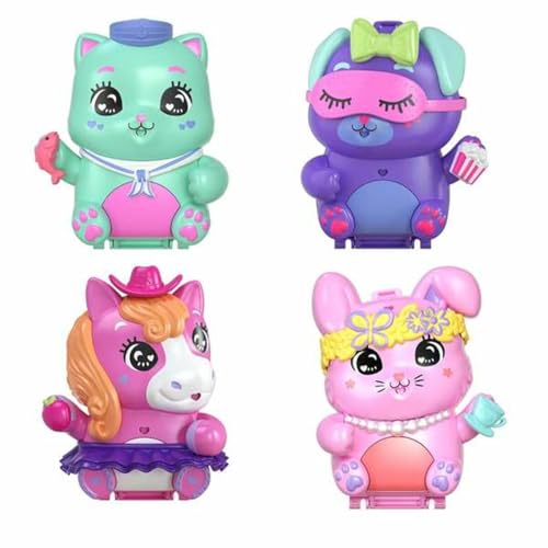 Polly Pocket Set mit 4 Puppen, Verschiedene Modelle, zufällige Lieferung ohne Wiederholungen von Polly Pocket
