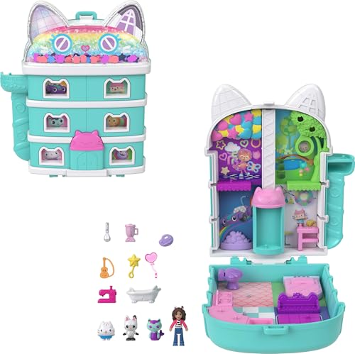 Schatulle von Polly Pocket x Gabby’s Dollhouse, Minipuppen und Spielset, 9 passende Zubehörteile, Tierfreunde Pandy Paws, Cakey, und Mercat, JFV02 Schatulle von Polly Pocket x Gabby’s Dollhouse, Minipuppen und Spielset, 9 passende Zubehörteile, Tierfreunde Pandy Paws, Cakey, und Mercat, JFV02 von Polly Pocket
