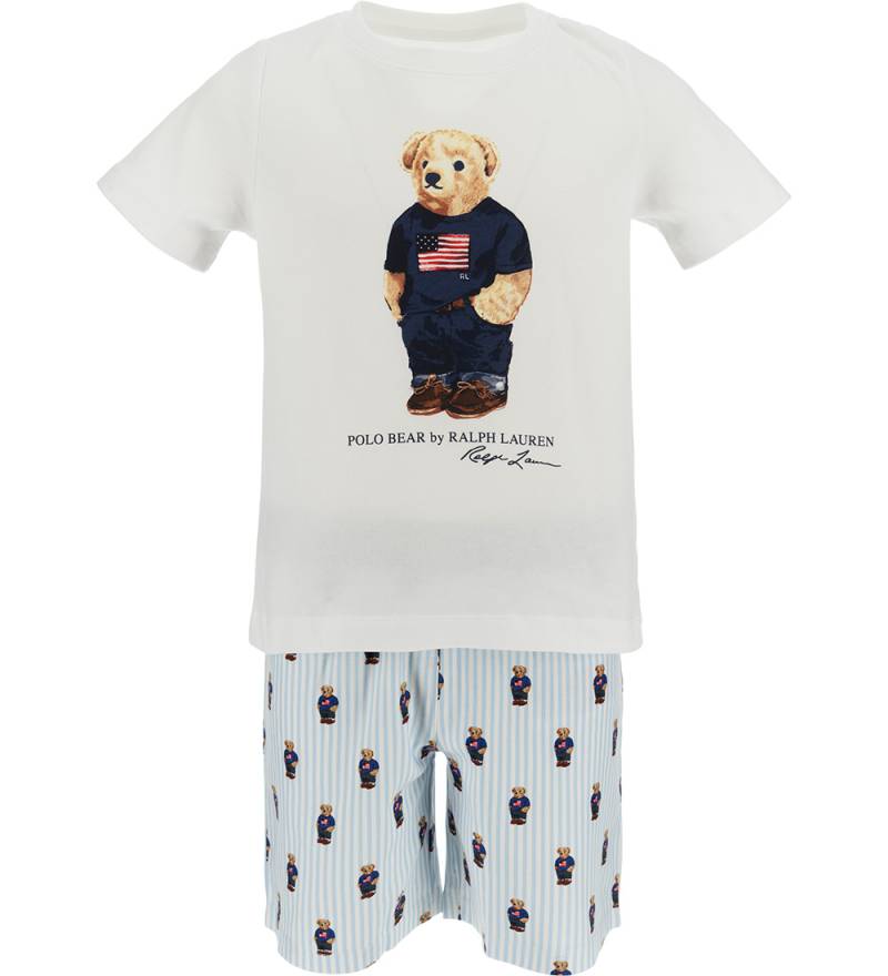 Polo Ralph Lauren Schlafanzug - Weiß/Blau m. Kuscheltier - Polo Ralph Lauren Acc - 14 Jahre (164) - Schlafanzug 2-teilig von Polo Ralph Lauren Acc