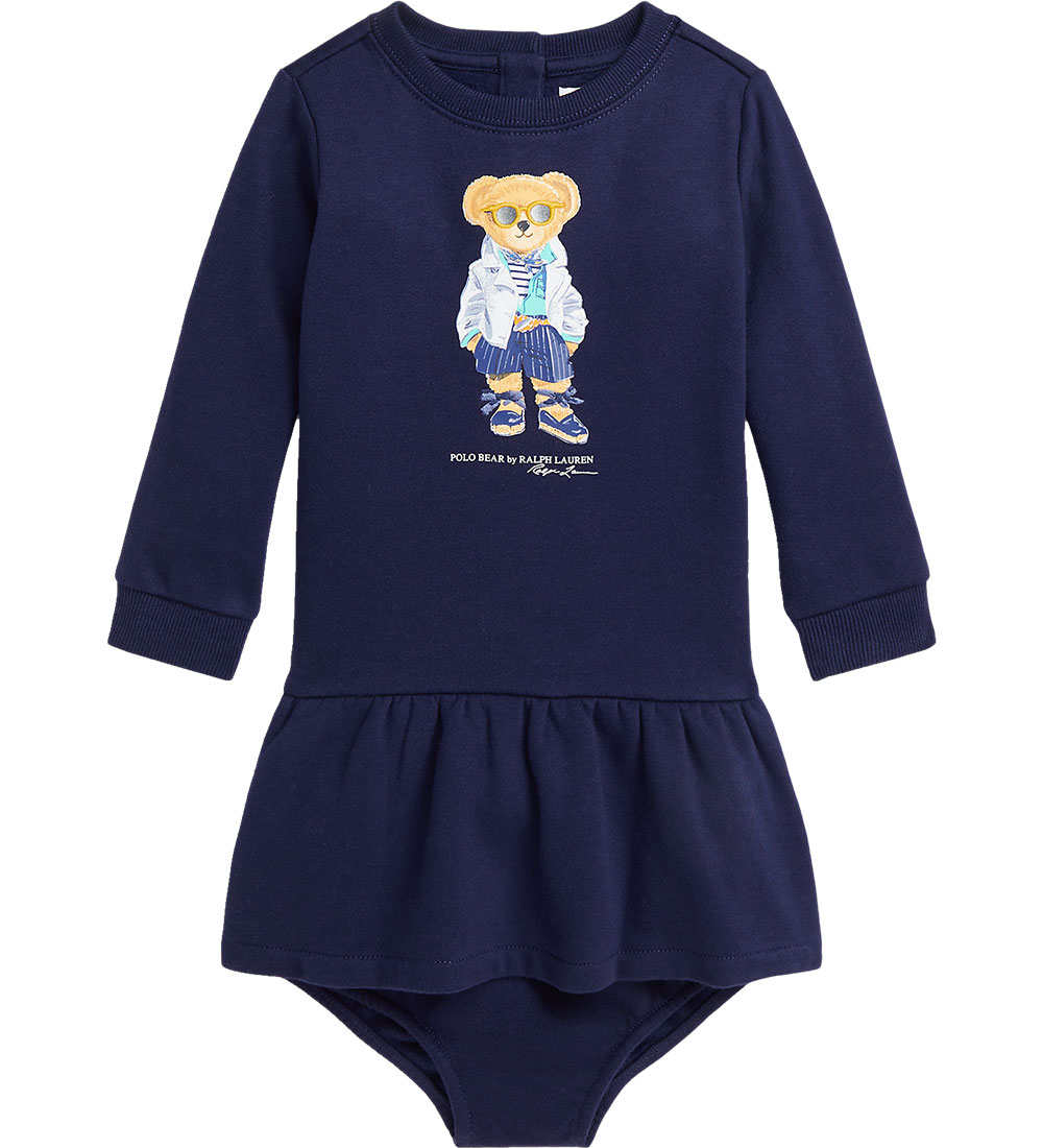 Polo Ralph Lauren Kleid m. Bloomers - Navy m. Kuscheltier - Polo Ralph Lauren - 1½ Jahre (86) - Kleider von Polo Ralph Lauren