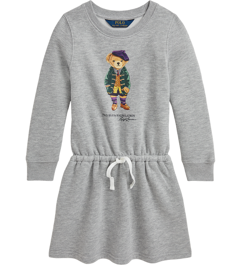 Polo Ralph Lauren Sweatkleid - Grau Meliert m. Kuscheltier - Polo Ralph Lauren - 2 Jahre (92) - Kleider von Polo Ralph Lauren