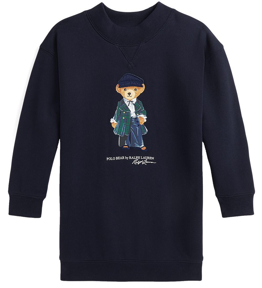 Polo Ralph Lauren Sweatkleid - Navy m. Kuscheltier - Polo Ralph Lauren - 3 Jahre (98) - Kleider von Polo Ralph Lauren