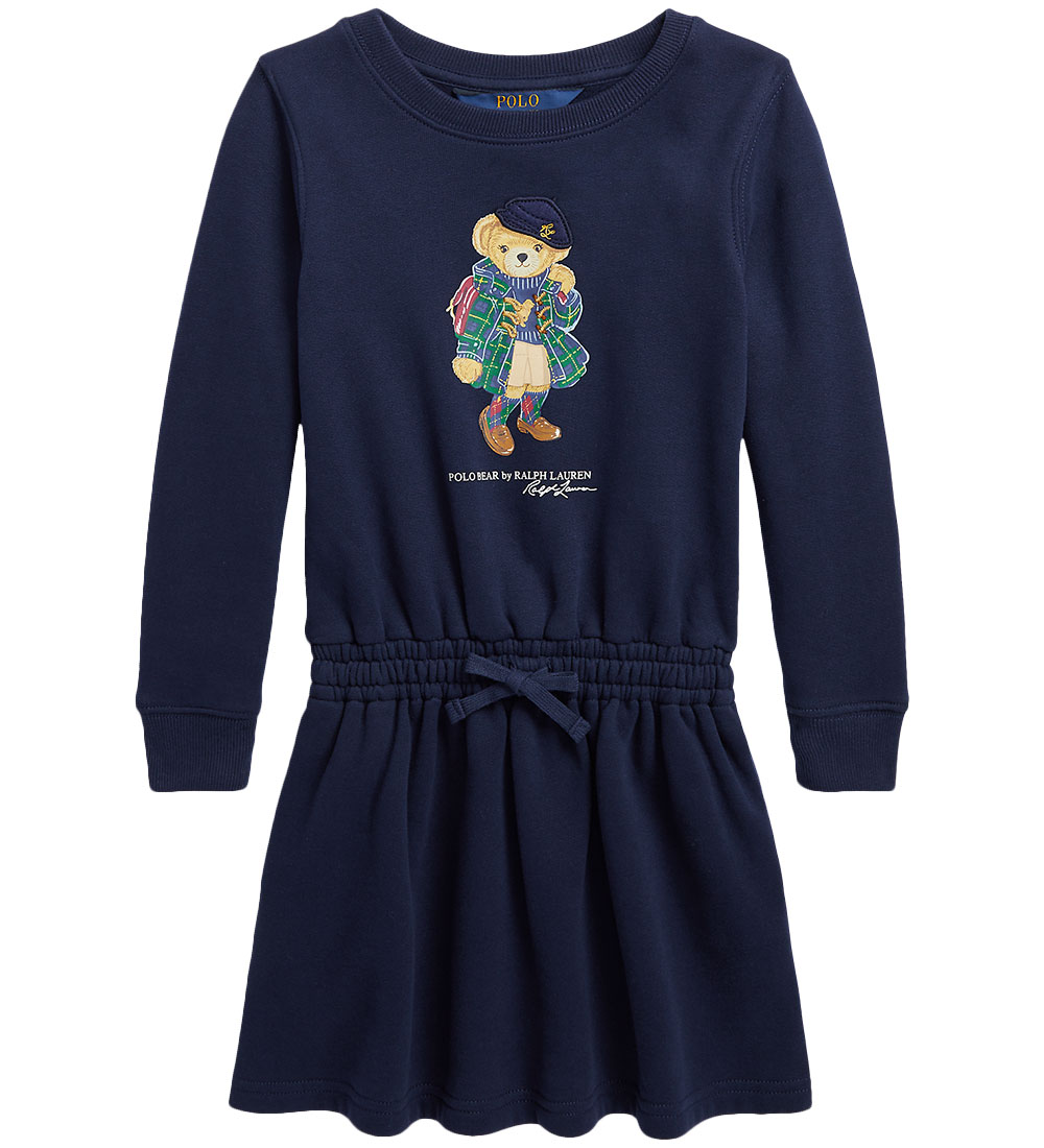 Polo Ralph Lauren Sweatkleid - Navy m. Kuscheltier - Polo Ralph Lauren - 3 Jahre (98) - Kleider von Polo Ralph Lauren
