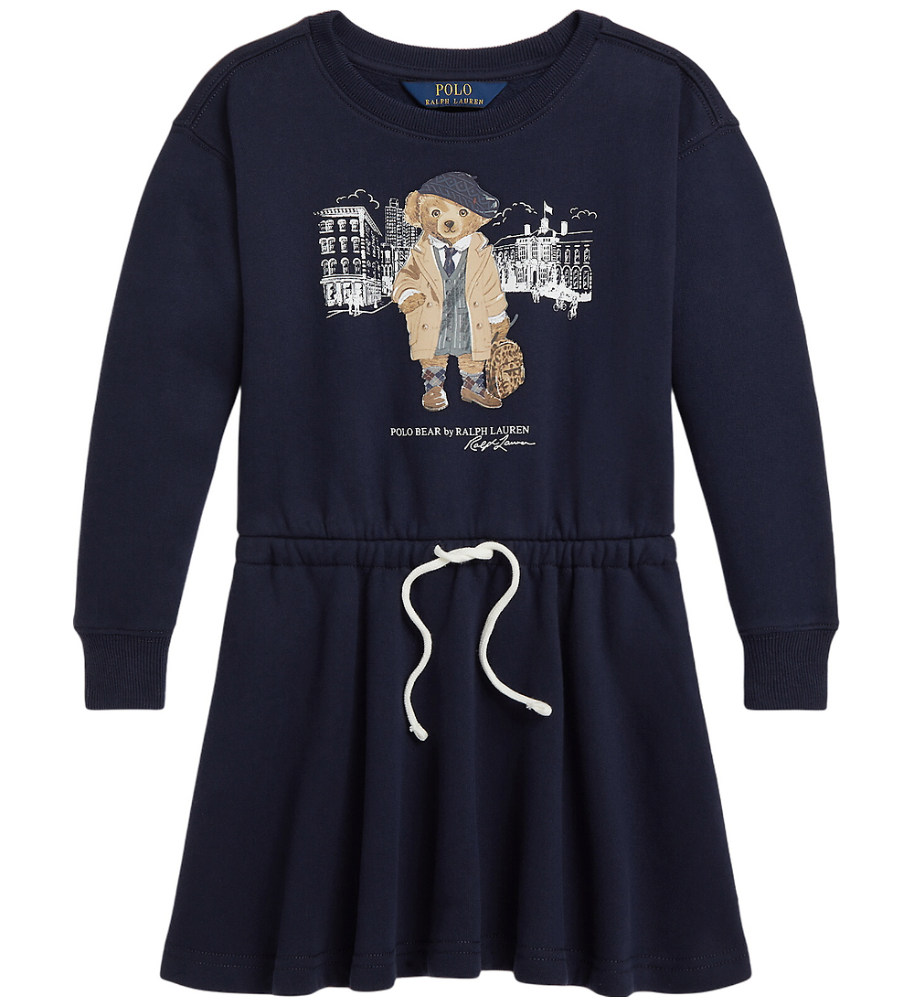 Polo Ralph Lauren Sweatkleid - Verfeinert Navy m. Kuscheltier - Polo Ralph Lauren - 6 Jahre (116) - Kleider von Polo Ralph Lauren