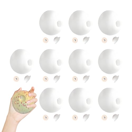 Poludatly 10pcs Leere Stress Ball Kit, Blank Pressure Ball Skin D-IY Set, Vacuum Squishy D-IY Stress Ball Making Kit, Stress Relief Expander Tool Noisy Sand Base Container For Mind von Poludatly