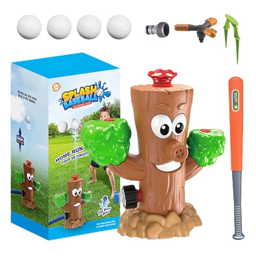 Poludatly Kinder Sprinkler für Hof, Kleinkindsprinkler | Baumstumpfwasserspray -Spielzeug - 360 ° rotierende Sprinkler Baseball Kinder Outdoor -Sommerspiel für Mädchen über 3 für Hinterhof Rasenpool von Poludatly