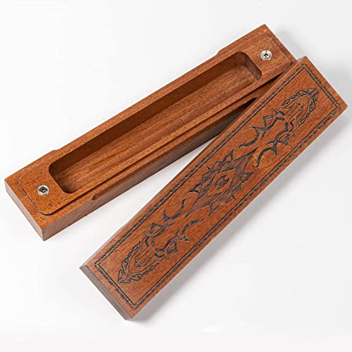 DND-Würfelbox aus Sapeli-Holz, mit magnetischem Deckel, für polyedrische 7 Würfelformen für DND, D&D, RPG (Magic Eye and Dragon-Sapele) von Poludie