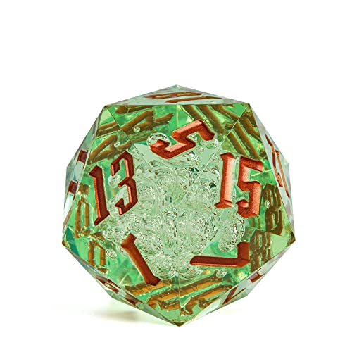 Poludie Riesige polyedrische D20 D&D-Würfel, 55 mm, 20 Seiten, transparente grüne Blasen, mit Geschenkbox, für Dungeons and Dragons, RPG, MTG Tischspiele Poludie Riesige polyedrische D20 D&D-Würfel, 55 mm, 20 Seiten, transparente grüne Blasen, mit Geschenkbox, für Dungeons and Dragons, RPG, MTG Tischspiele von Poludie