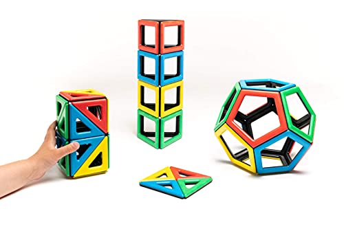 Polydron 50-1030 magnetische Formen, Ausbauset mit 48 Stück, magnetisches Gebäudebau-/Bildungs-/Lernspielzeug, ab 3 Jahren von Polydron
