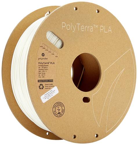 Polymaker 70822 PolyTerra PLA Filament PLA geringerer Kunststoffgehalt 1.75mm 1000g Weiß (matt) 1St. von Polymaker