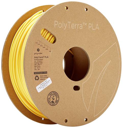 Polymaker 70851 PolyTerra PLA Filament PLA 2.85mm 1000g Gelb (matt) 1St. von Polymaker