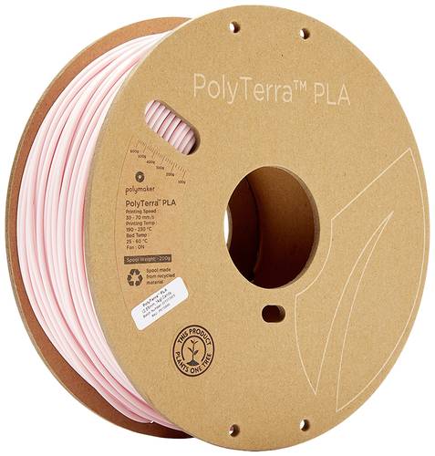 Polymaker 70868 PolyTerra PLA Filament PLA 2.85mm 1000g Rosa (matt), Pastell-Rosa 1St. von Polymaker