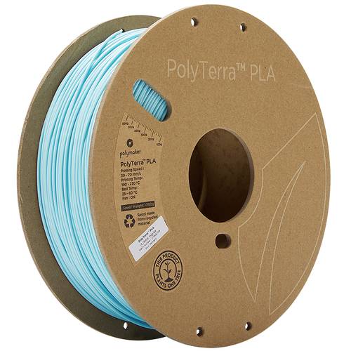 Polymaker 70910 PolyTerra Filament PLA geringerer Kunststoffgehalt 1.75mm 1000g Eisblau 1St. von Polymaker