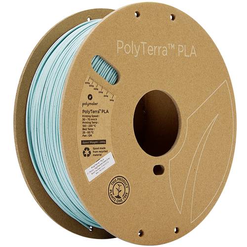 Polymaker 70942 PolyTerra Filament PLA geringerer Kunststoffgehalt 1.75mm 1000g Schiefer-Grau 1St. von Polymaker