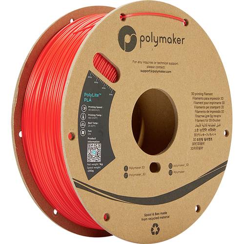 Polymaker PA02004 PolyLite Filament PLA 1.75mm 1000g Rot 1St. von Polymaker