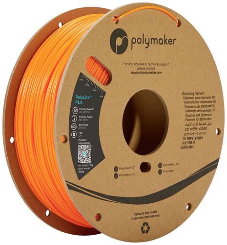 Polymaker PA02008 PolyLite Filament PLA 1.75mm 1000g Orange 1St. von Polymaker