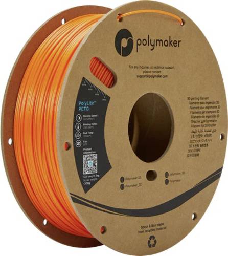 Polymaker PB01009 PolyLite Filament PETG hitzebeständig, hohe Zugfestigkeit 1.75mm 1000g Orange 1St. von Polymaker