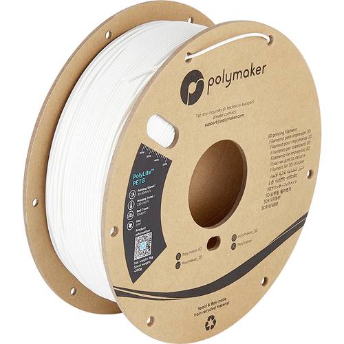 Polymaker PB01015 PolyLite Filament PETG hitzebeständig, hohe Zugfestigkeit 2.85mm 1000g Weiß 1St. von Polymaker