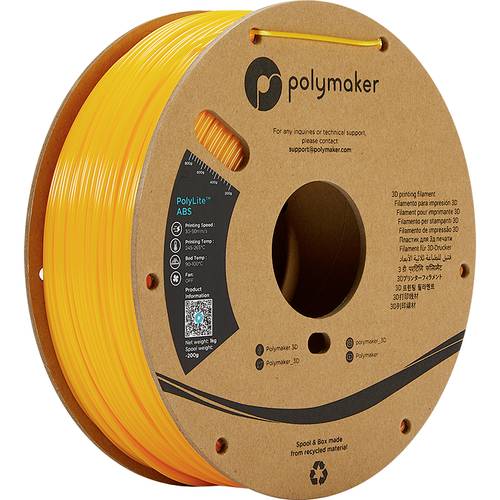 Polymaker PE01006 PolyLite Filament ABS geruchsarm 1.75mm 1000g Gelb 1St. von Polymaker