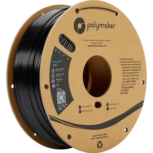 Polymaker PE01011 PolyLite Filament ABS geruchsarm 2.85mm 1000g Schwarz 1St. von Polymaker