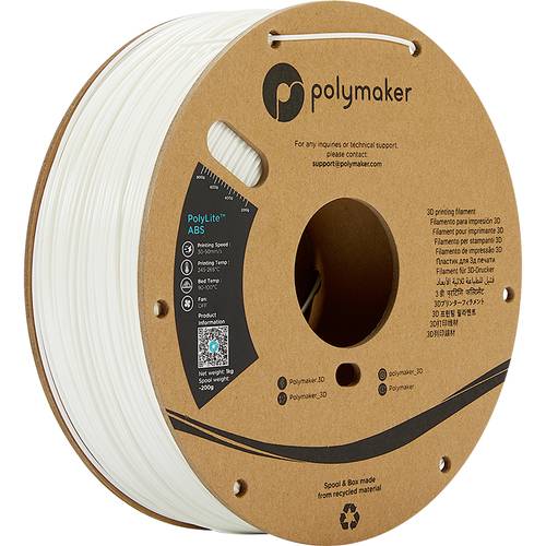 Polymaker PE01012 PolyLite Filament ABS geruchsarm 2.85mm 1000g Weiß 1St. von Polymaker
